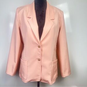 Vintage 70s 80s Cricket Lane Women's Pink Blazer with gold buttons